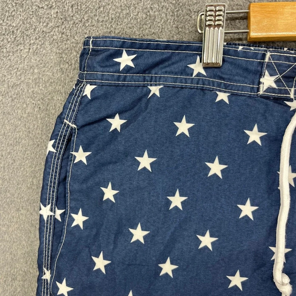 Chaps Mens Swim Trunks Board Shorts American‎ Flag Stars Stripes Size L G